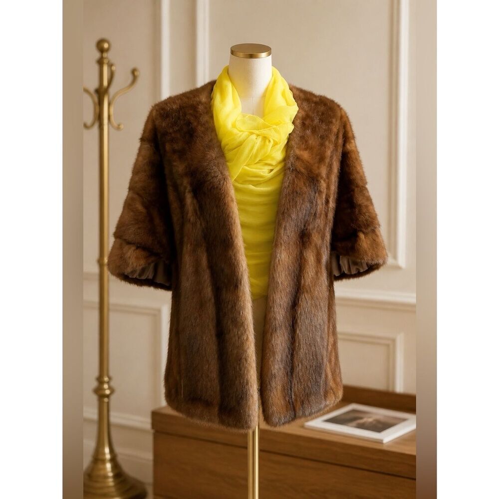 VINTAGE MINK STOLE IN FAWN COLOR BY BAMBERGER’S FUR SALON
